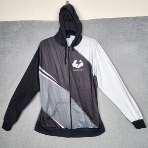 META GAMING Hoodie Mens Medium Black Full Zip Hooded Sweatshirt Tempo/Storm